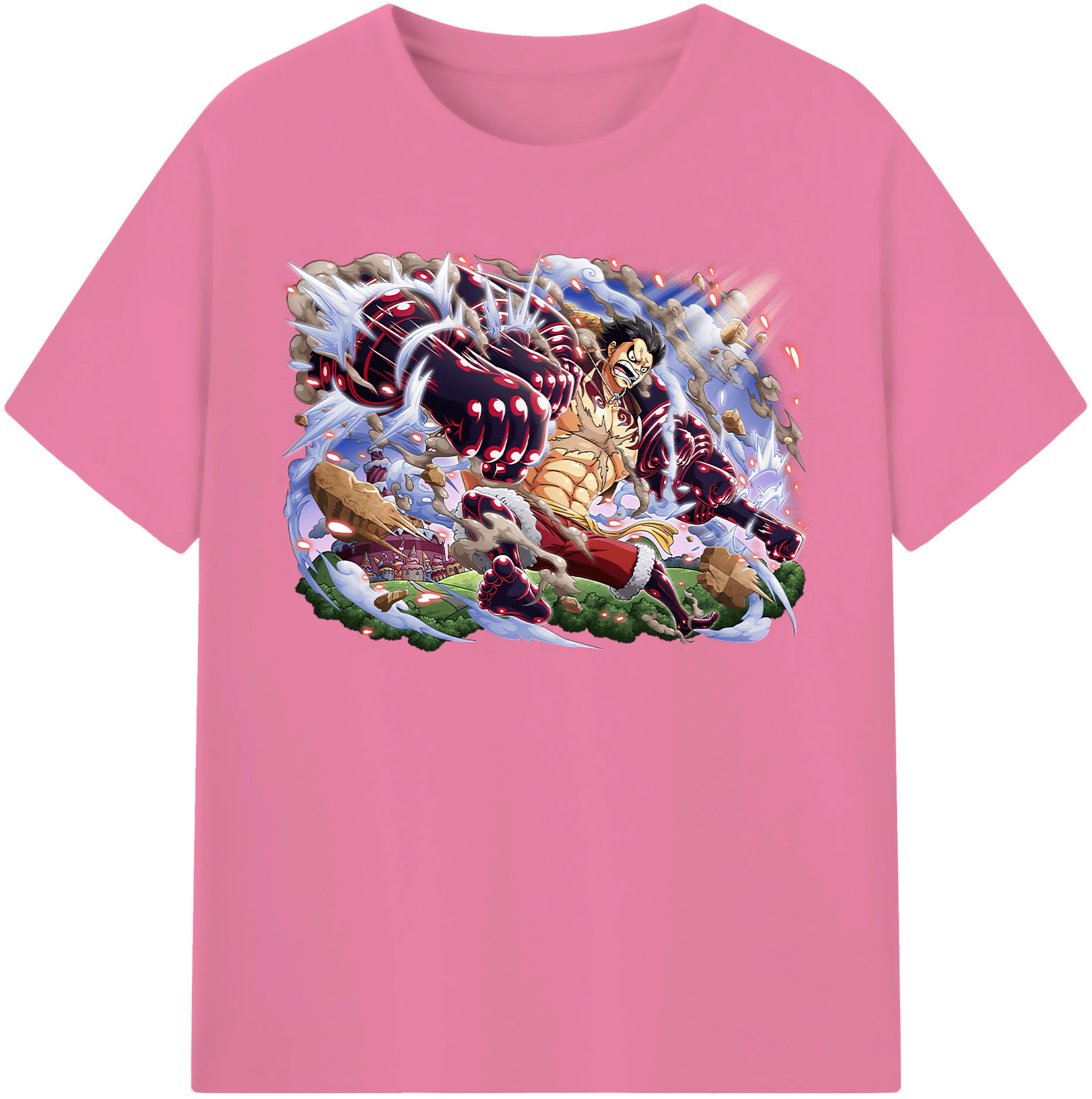ワンピース モンキー・D・ルフィ ONE PIECE Monkey D. Luffy 綿100％半袖Tシャツ（フロントプリント）